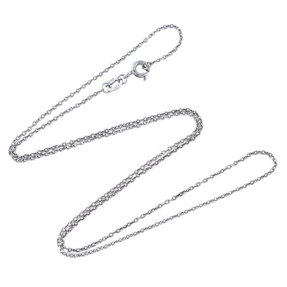 Vintage USA Made Sterling Silver 925 0.7mm Cable Chain Necklace 18.5" - Picture 1 of 3